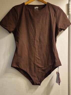 YITTY Chocolate Brown Short Sleeve Bodysuit